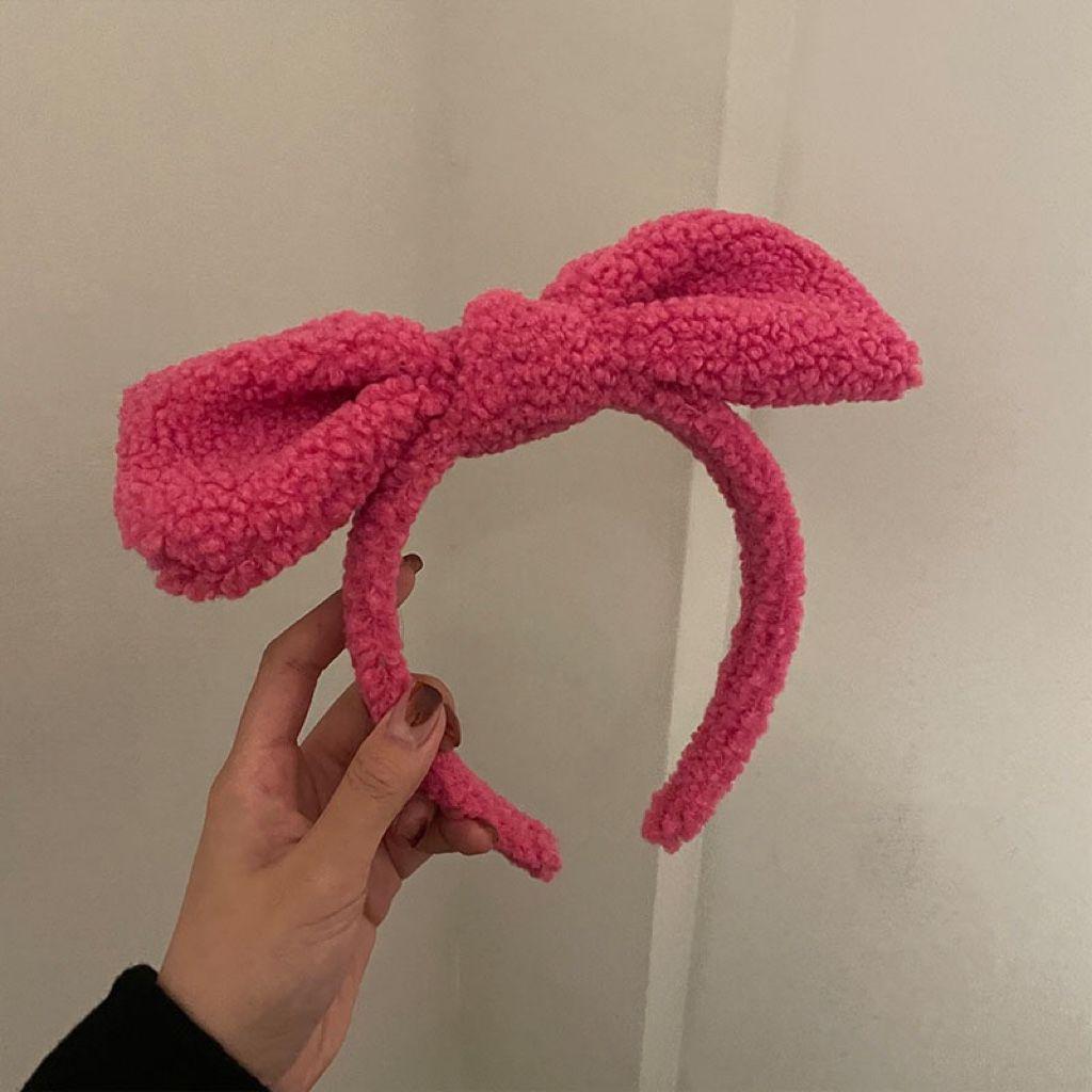 

Красочная повязка на голову с бантом из овечьей шерсти - Женский универсальный аксессуар для волос на осень/зиму 2022