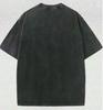 Vintage Washed Black Streetwear T-shirt Men Women Summer Graffiti Art Heart Print Loose Short Sleeve Y2K Urban Aesthetic Tee