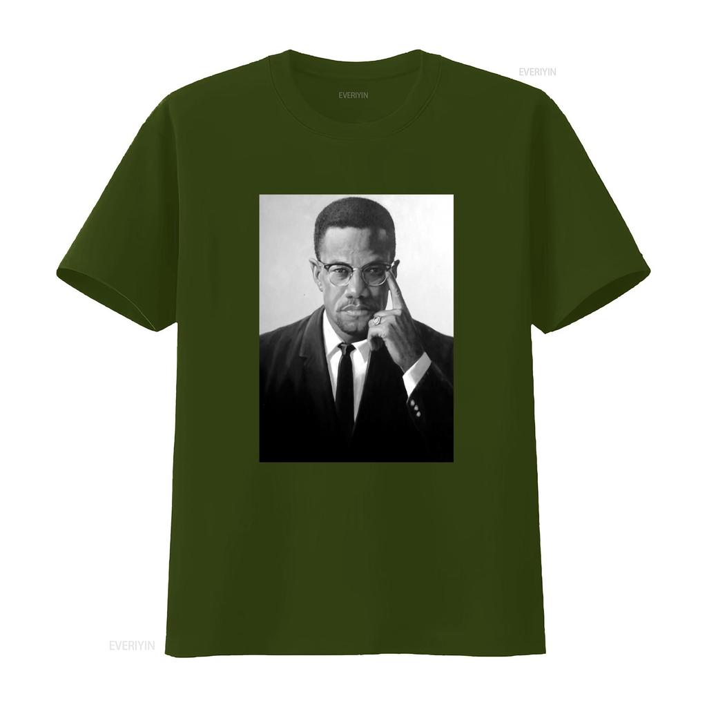 Homenaje a Malcolm X Orgullo Afroamericano Mes de la Historia Negra Lives Matter Camiseta vintage Lavada streetwear Ligeramente Elástica
