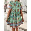 Women's Summer Vacation Printed Short-sleeved Dress