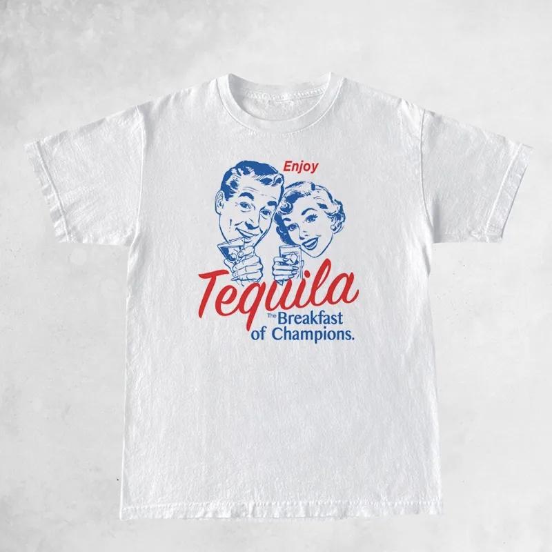 

Enjoy Tequila Retro Graphic Tees Women Hippie Cute Funny Alcohol Drinking TShirts Vintage Fashion T Shirts Tops Unisex Clothing S