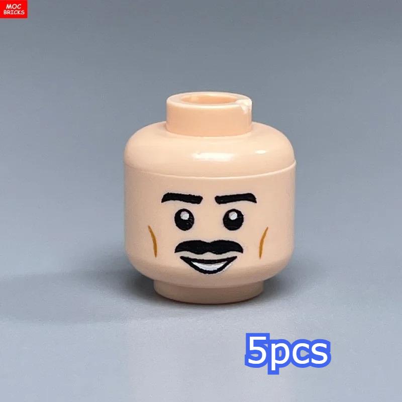 MOC Bricks Hollow Flesh Face Expression Head For 4cm Figure DIY Educational Building Blocks Toys For Children Gifts