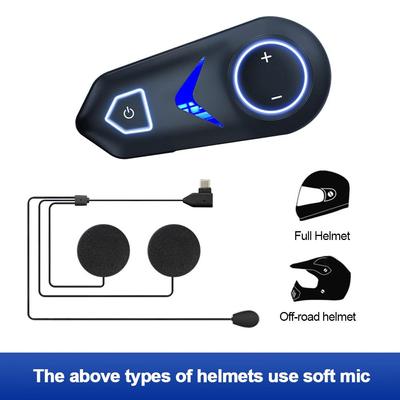 Z19 Motorcycle Bluetooth Helmet Headset 5.3 Waterproof High Bass Headphone Roise Reduction Earphone With RGB Light For Skiing Riding