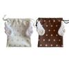 Drawstring Bag Plush Wings Cosmetic Bag Star Pattern Makeup Bag Portable Stationery Storage Bag Organizer Bag