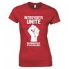 Divertente T-shirt aderente "Gli Introversi si Uniscano"