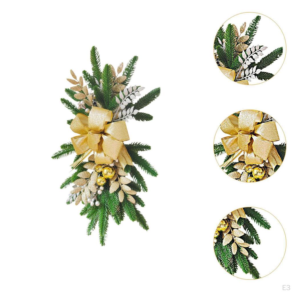 Artificial Christmas Wreath Holiday Decoration Front Door for Balcony Fireplace Hotel
