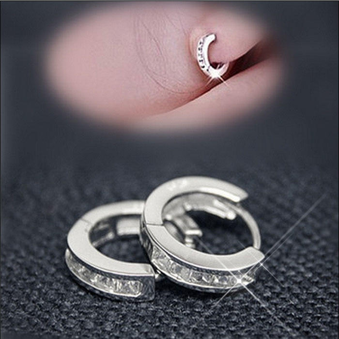 

Новая мода Посеребренное покрытие Cz Маленький Круглый Huggie Hoop Серьги Серьги