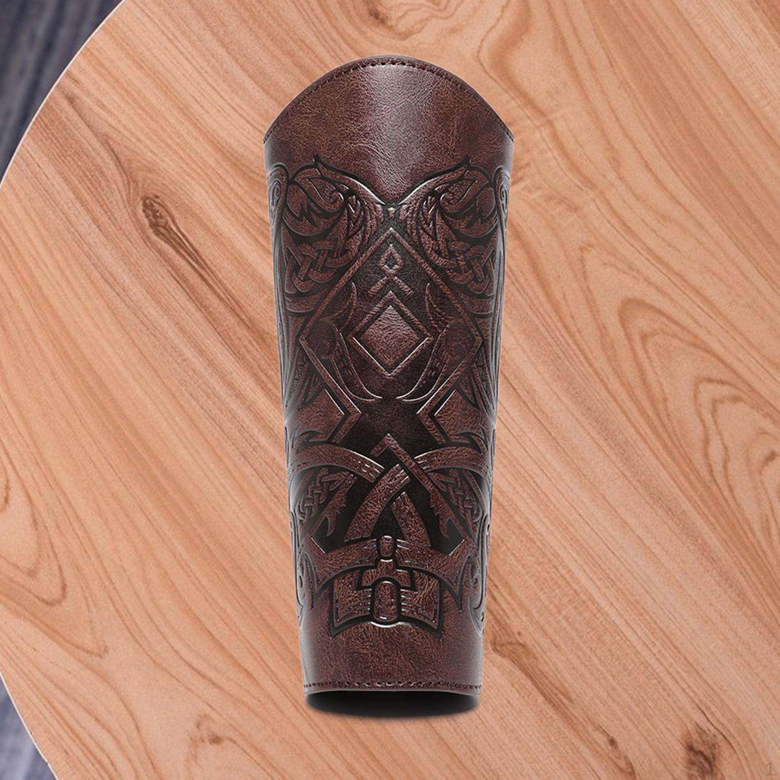 

Высококачественный кожаный браслет-рукавица из искусственной кожи, унисекс, средневековые аксессуары Coffee Color 1pcs