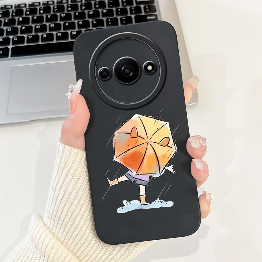 Für Xiaomi Redmi A3 Hülle 2024 Neue Mode Blume Quadratisch Silikon Kameraobjektiv Schutzabdeckung Für Xiaomi Poco C61 RedmiA3 Stoßstange