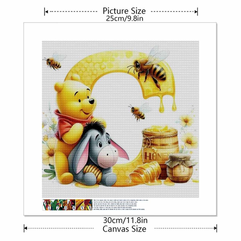 DIY Diamond Painting Round Diamond The Letters "C" In Vini and Eeyore Full Diamond Mosaic Home Decoration Painting Cross Stitch Kit