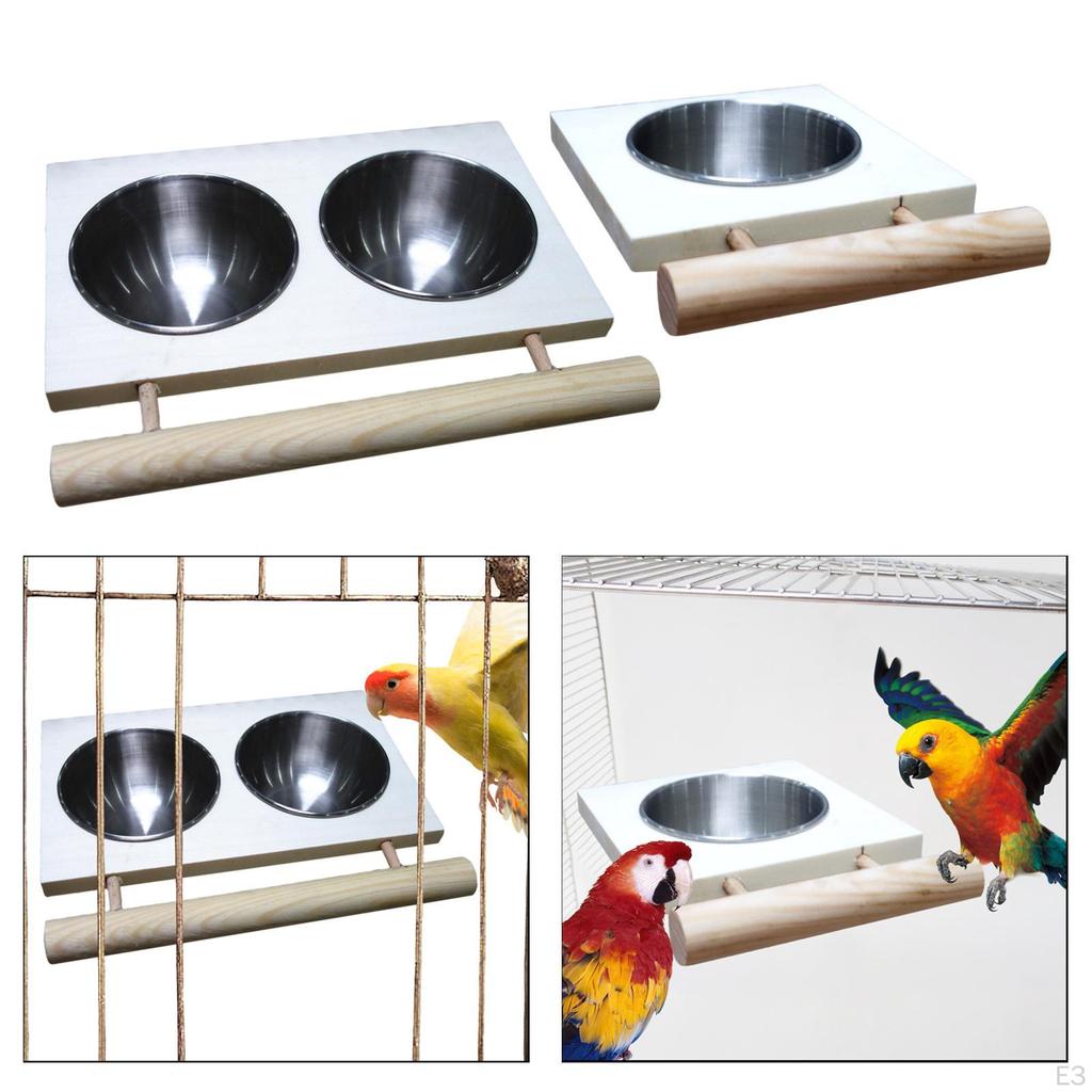 Bird Feeding Bowl, Sturdy Stainless Steel Parrot Removable, for Budgies