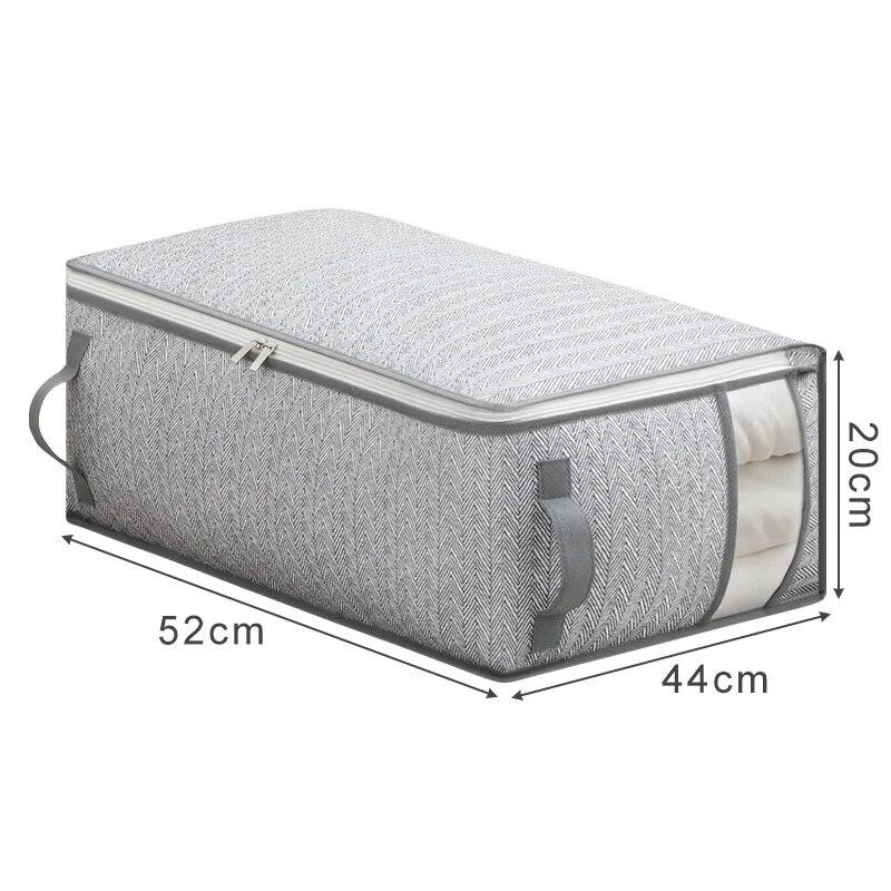 

Сумка для хранения одеял из нетканого материала, большой вместительный шкаф, органайзеры для одеял, пыленепроницаемое одеяло, контейнер для хранения одежды L-52x44x20cm серый