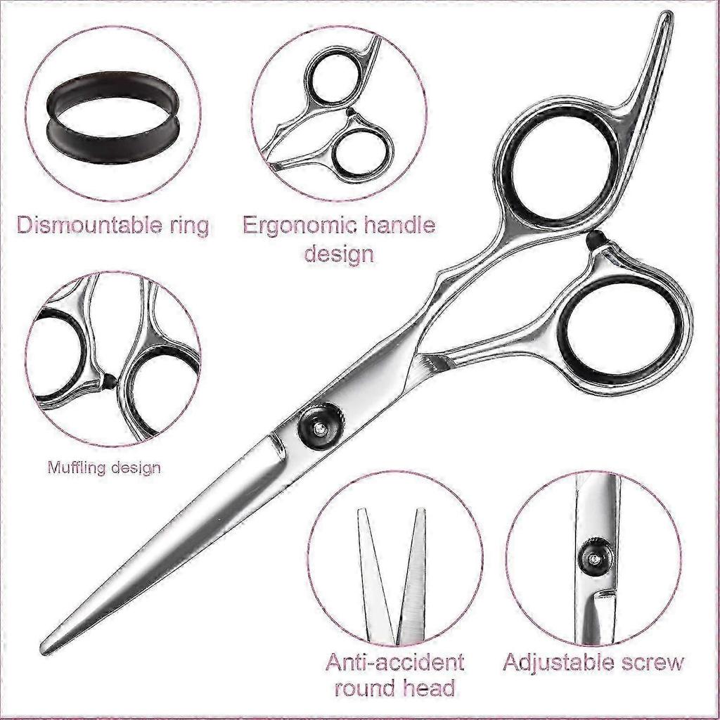 DIY Hair Kit - Haircut Scissors Thinning Shears - Professional Barber Sharp Haircut Scissors Hair Clipper Set with Leather Case for Haircut 7 Piece Se