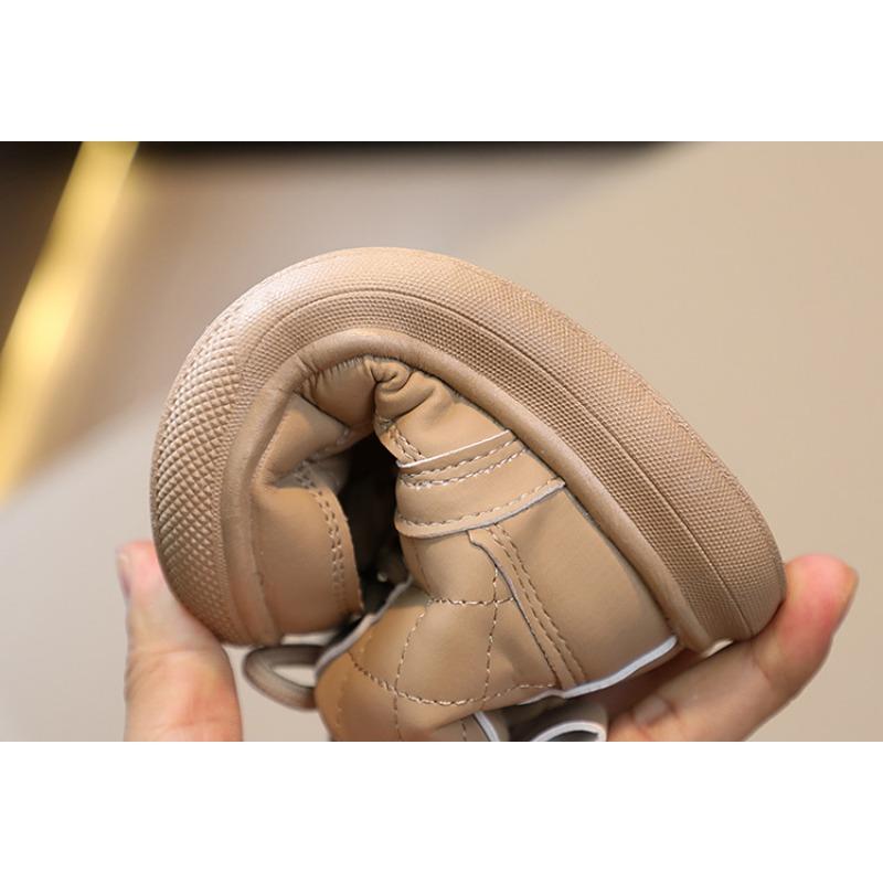 Retro Simple Children's Autumn New Plaid Warm Boots