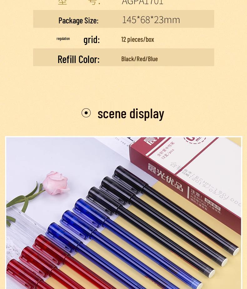MG AGPA1701 0.5mm Water-Based Neutral Pen for Exams and Homework - Large Capacity Signature Pen.
