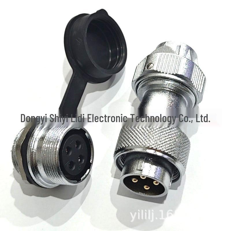 WF20 Waterproof Aviation Plug, 23-Pin Round Socket, 15-Core Signal Connector, Gold-Plated.