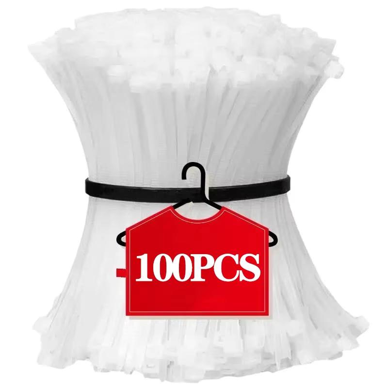 Plastic Cable Ties Clamp Rilsan Clamping Collars Self Tightening Greenhouse Fixing Belts for Wire Management Plant Support Use