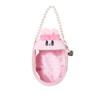 Z25325 Esther Bunny Plush Pouch, Small, Pink, with Pearl Strap and Heart-Shaped Charm, 15.5cm X 10.5cm X 5cm, 74g (Japan Domestic Market)