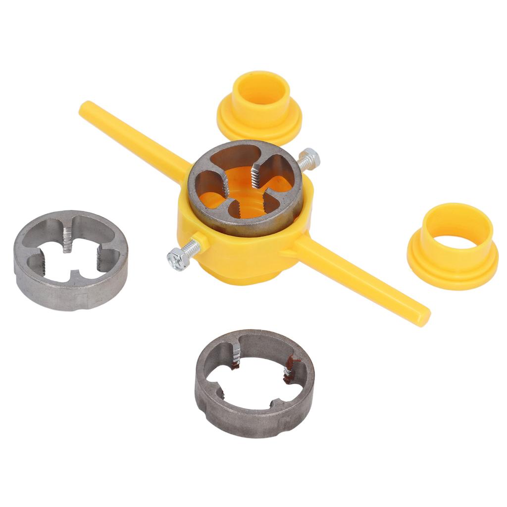 Pipe Threader Plumbing Tool ABS and Alloy Steel PVC Thread Maker Tool with 1/2in 3/4in 1in NPT Dies