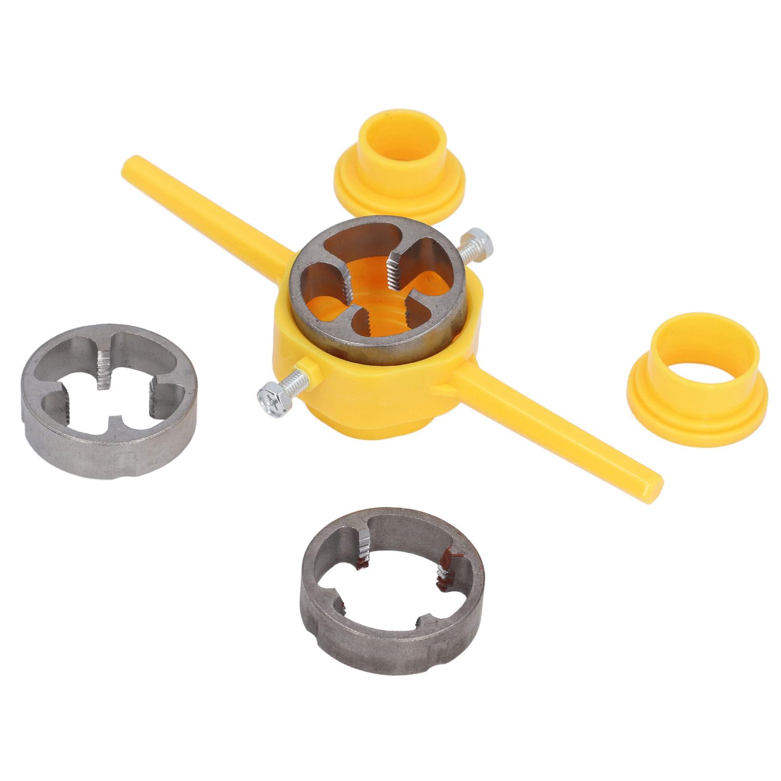 

Труборез Пластмассовый инструмент АБС и Легированная сталь Инструмент для нарезки резьбы ПВХ с плашками NPT 1/2 дюйма, 3/4 дюйма, 1 дюйм