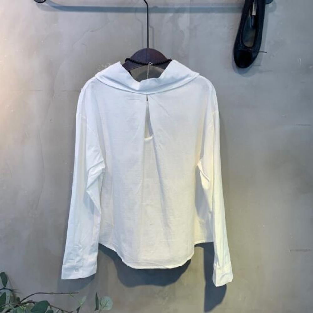 C S In The Room Lofa lInen baSiC Stand Collar Long Sleeve blouSe 3Color
