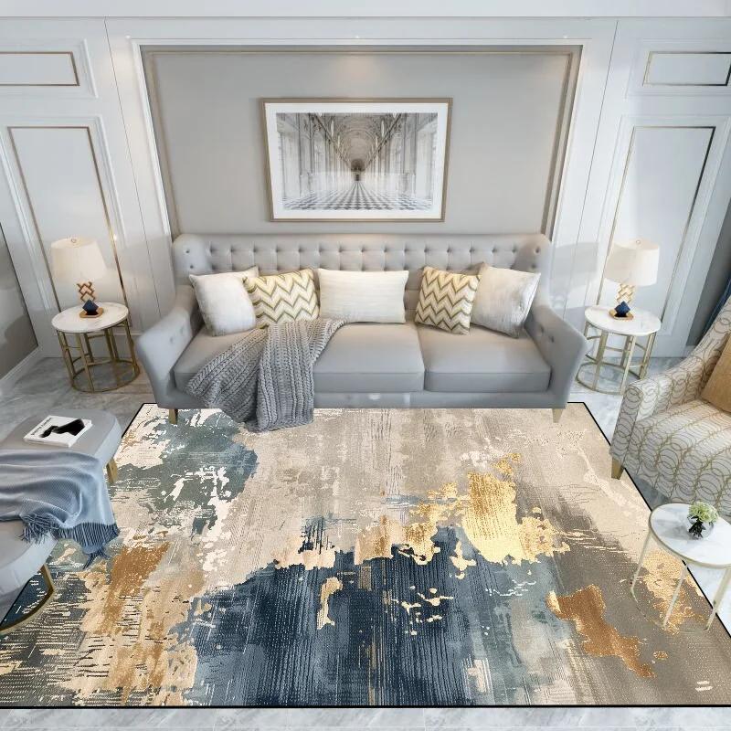 Light Luxury Splashing Ink Living Room Large Area Carpet Bedroom Decor Rugs Non-slip Floor Mat Lounge Rug Hotel Lobby Carpets