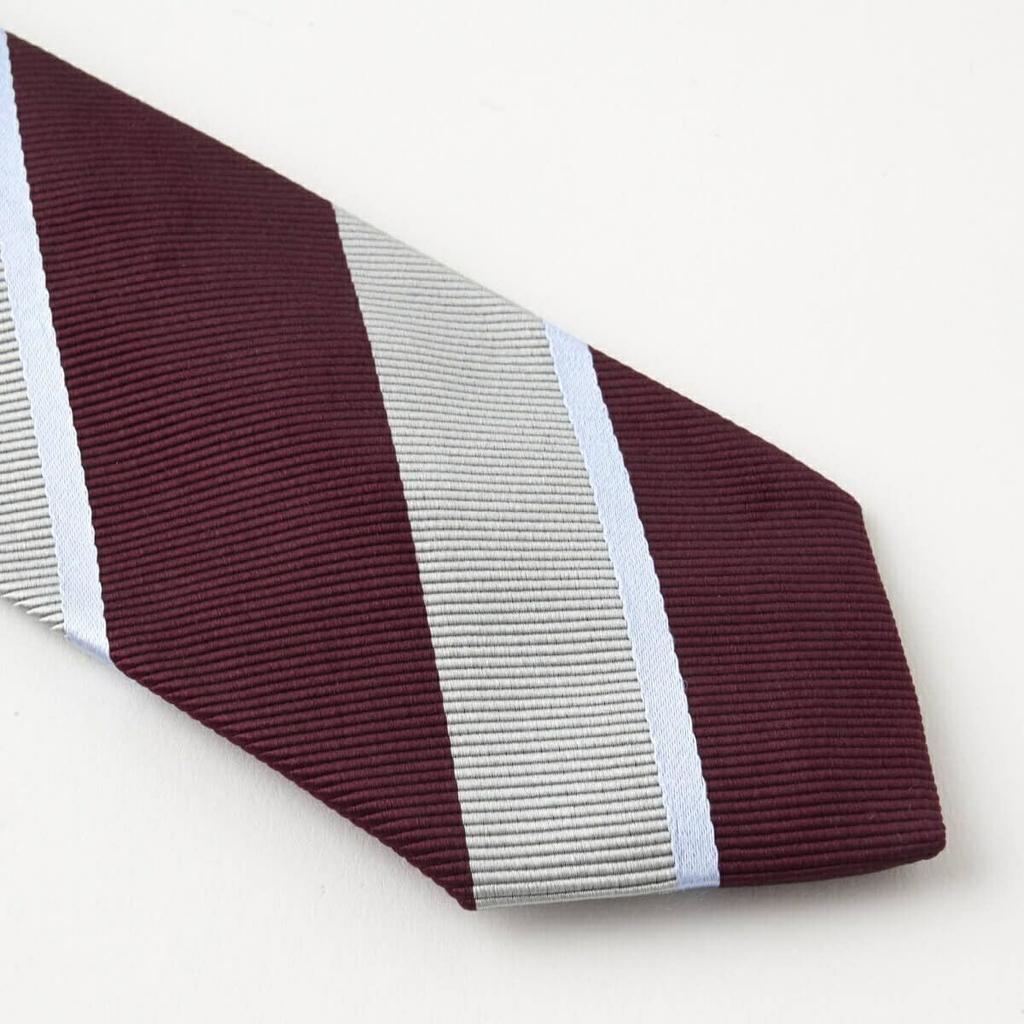 Ogier Silk and Cotton Blend Regular Yamanashi Mogador Regimental Made in Stylish Men's Tie, Tie, Japan, Business,