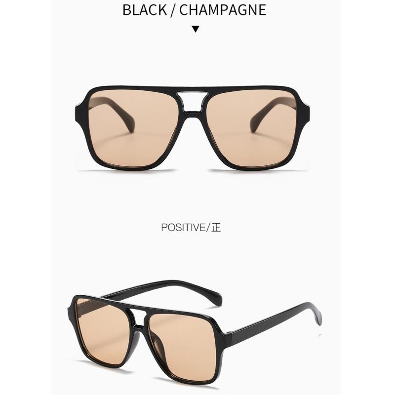 Women's sunglasses, men's and women's square double-beam sunglasses, retro large-frame pilot sunglasses.