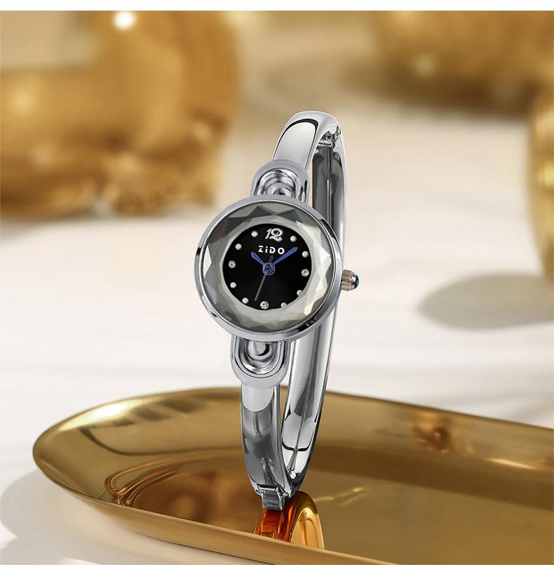Bracelet Watch Simple Design Compact Quartz Watch Exquisite Disc Cutting Fashion Women'S Watch