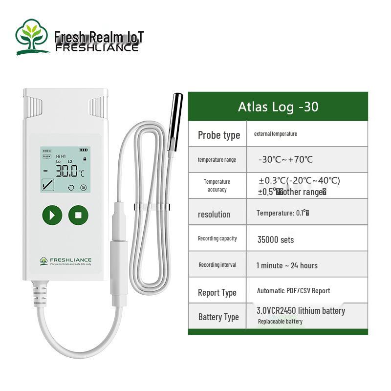 

Регистратор температуры и влажности Fresh Realm с внешним датчиком для сверхнизкотемпературной холодовой цепи