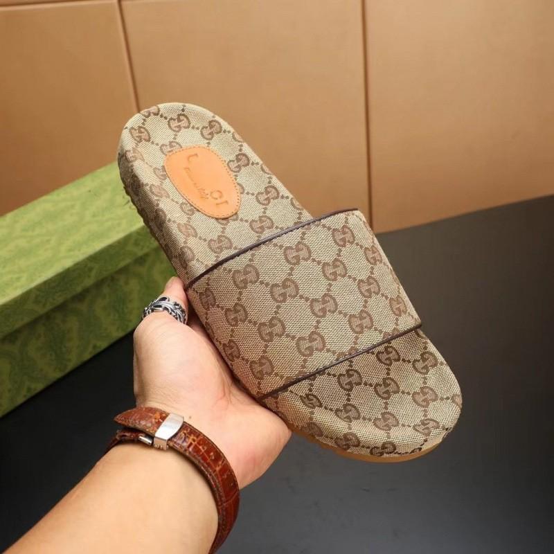 Mens Thick Sole Flip Flops With Embroidery Casual Outdoor Sandals Beach Walk