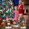 LED Light Up Christmas Ornament Resin House Shape Figurine Desktop Decoration Miniature Cottage Statue for Office