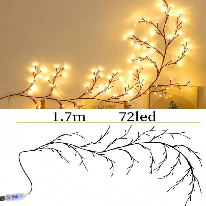 Tree Branch Lamp Bedroom Wall Decoration Willow Vine Tree Light Strip 8 Lighting Modes DIY Atmosphere Light Home Lighting