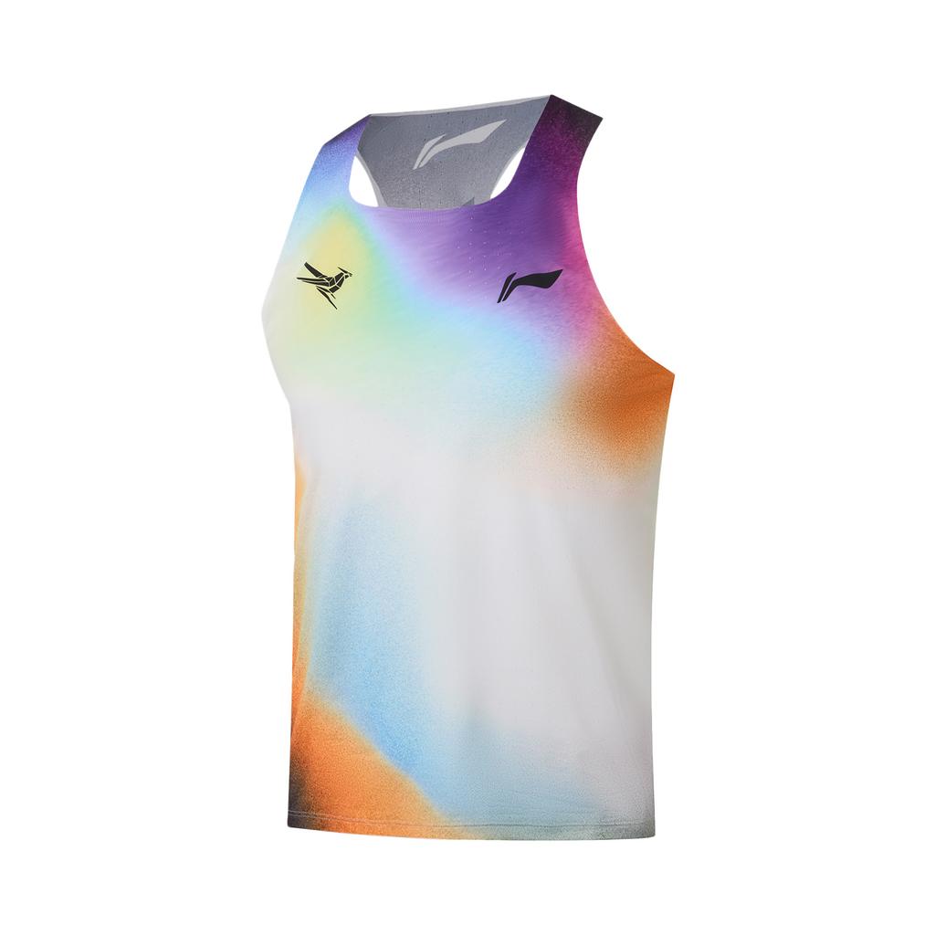 Li Ning Dragon Sparrow Running Tank Top Men's Orange Blue Green AAYV123-40