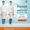 Disposable Dustproof Non-Woven Lab Coat - Thickened White Cleanroom Suit for Food Workshop Visits