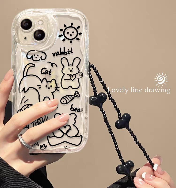 Flower Wrist Chain Phone Case For Samsung Galaxy A16 A06 A54 A55 A35 A24 A25 A15 A34 A31 A32 A51 A52 A71 S25 Ultra S24 FE Cover