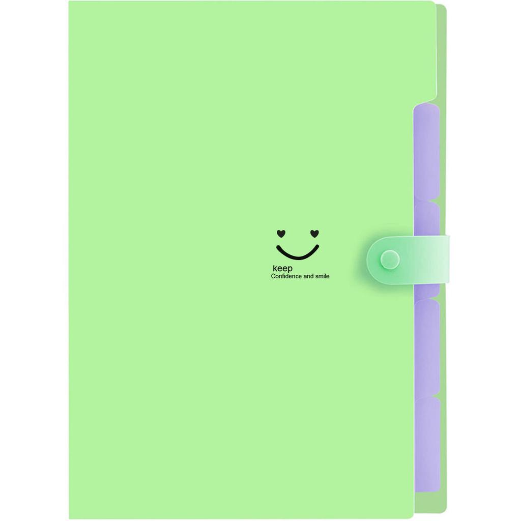 A4 Mehrschichtige Mappe Dutton Aktentasche Aktentasche Bonbonfarbe Fünf Fächer Organizer Tasche Große Kapazität Koreanisch Schlichte Büro Schreibwaren