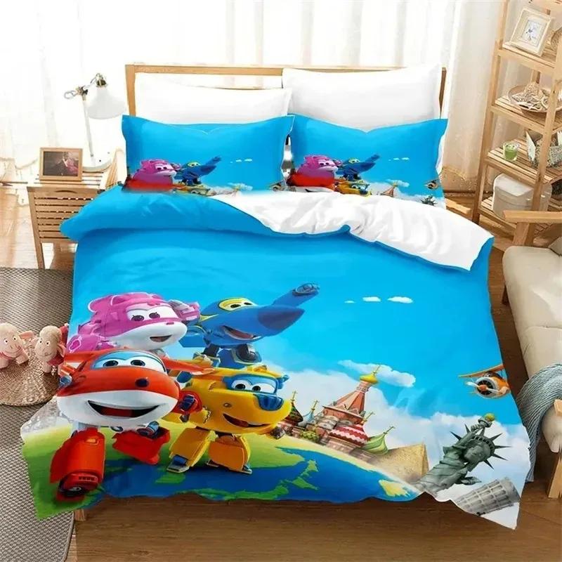Super Cartoon Flügel Bettwäsche Set, Bettbezug Decke Bett Set Steppdeckenbezug Kissenbezug, King Queen Twin Größe Jungen Mädchen Erwachsene