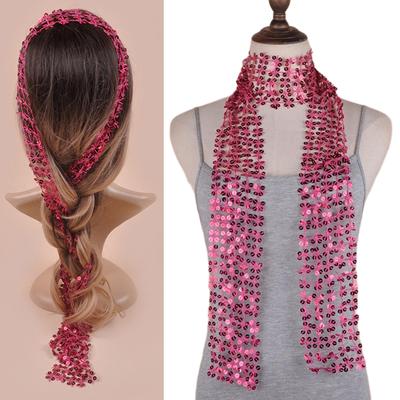 Sparkling Scarf for Women Chain Collar Full Sequins Nightclub Party Raves Costume Blingbling Choker