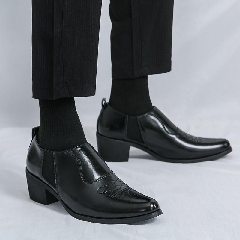 Aukštos Kokybės Brogue Platforminiai Odiniai Batai Vyrams Klasikiniai Stori Aukšti Kulnai Vestuviniai Verslo Socialiniai Batai Vyrams Formalūs Biuro Odiniai