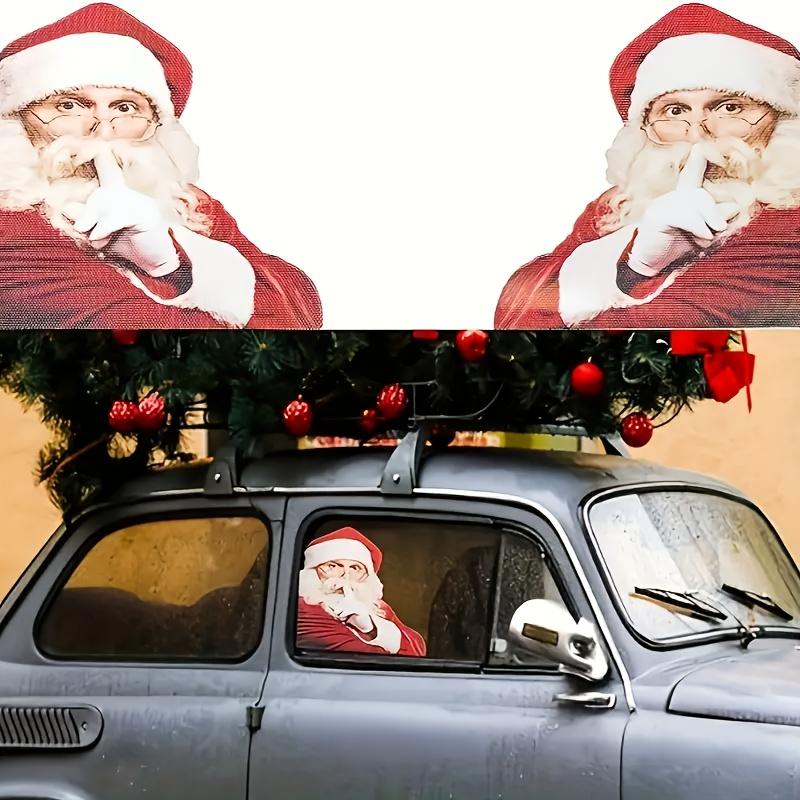 Waterproof Realistic Santa Claus Sticker Christmas Car Window Glass Decal Decoration Ride With Santa Funny Christmas Window