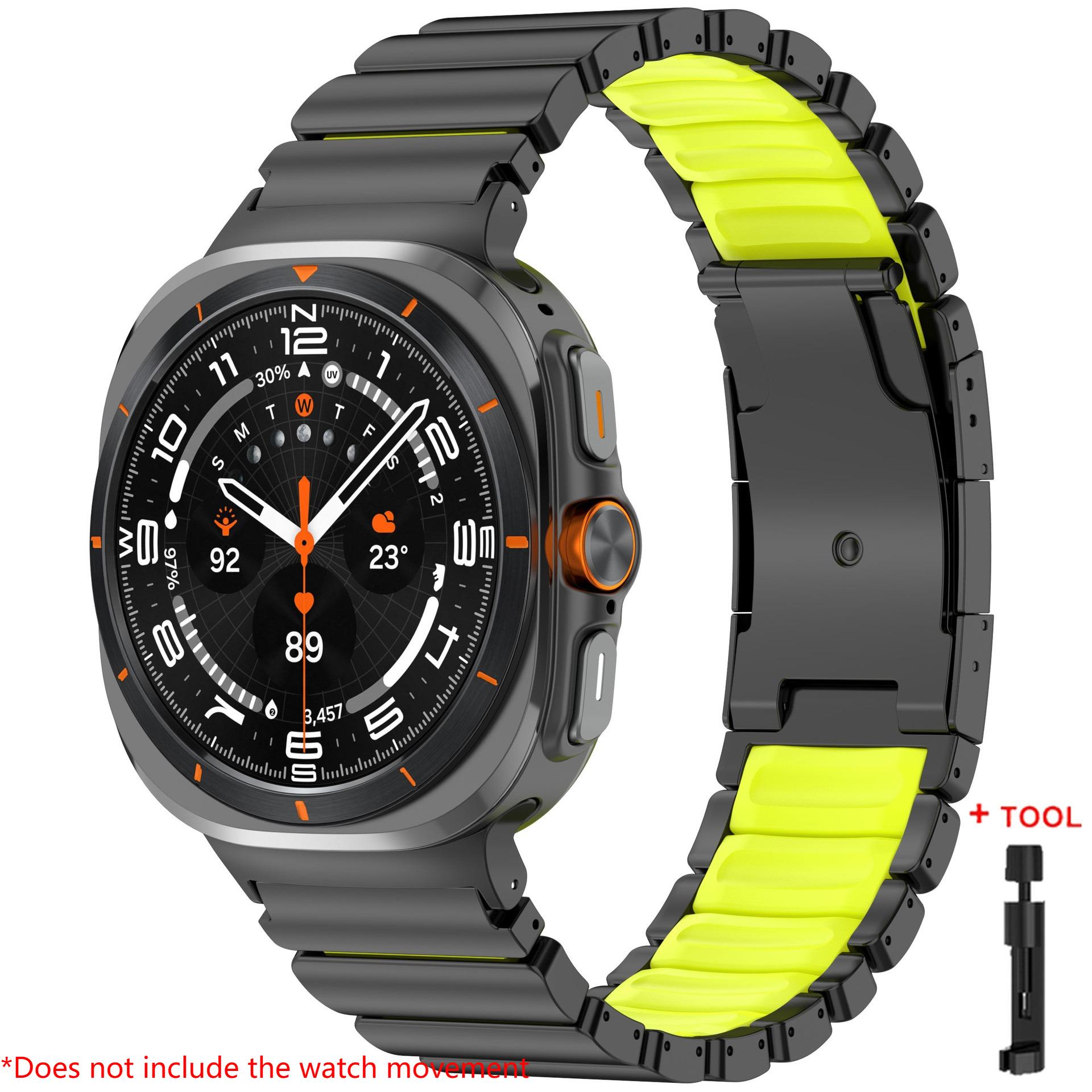 

Роскошный титановый ремешок для Samsung Galaxy Watch 8 40 44/8 Classic, резиновый металлический ремешок для Galaxy Watch Ultra 2025 47, спортивный ремешок Galaxy Watch 8 40mm