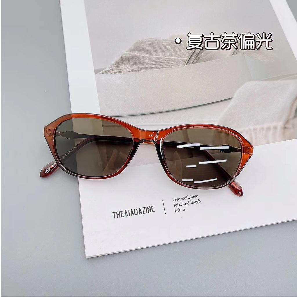 Di Lizheba glasses plain myopia glasses female college student black frame oval advanced sense TR frame