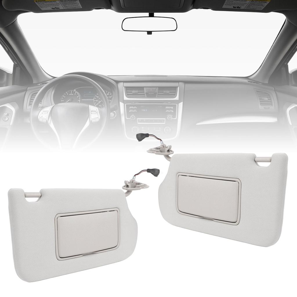 Sun Visor Replacement with Mirror and Makeup Light Stylish Grey Effective Sun Shielding Visor Board 