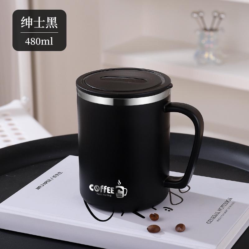 304 Stainless Steel Double-Layer Anti-Scalding Tape Cover Mouthwash Cup Coffee Cup Tea Cup Printable Gift