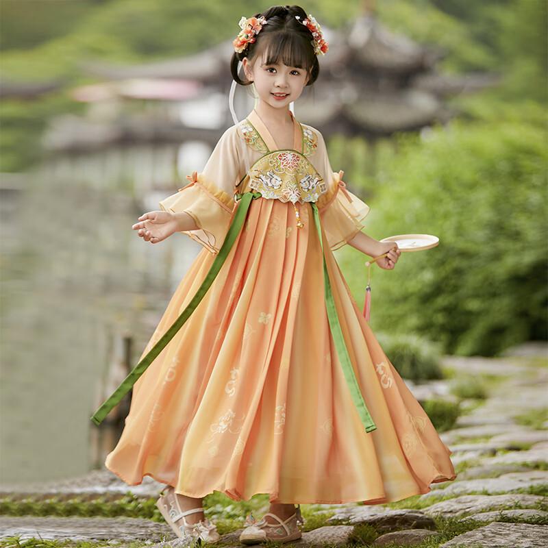 Anneyol Girls' Summer Chinese Style Hanfu Princess Dress