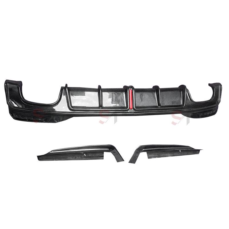 BMW 5 Series (G30/G38) & M5 (F90) Carbon Fiber Rear Diffuser with Lights and Bumper Corners Body Kit