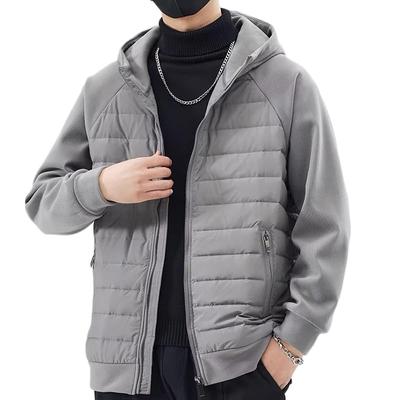 QINPHEN Men's Lightweight Down Jacket, Popular Winter Coat for Commuting, School, and More, Warm, Cold-Resistant, and Windproof, Gray, Size L