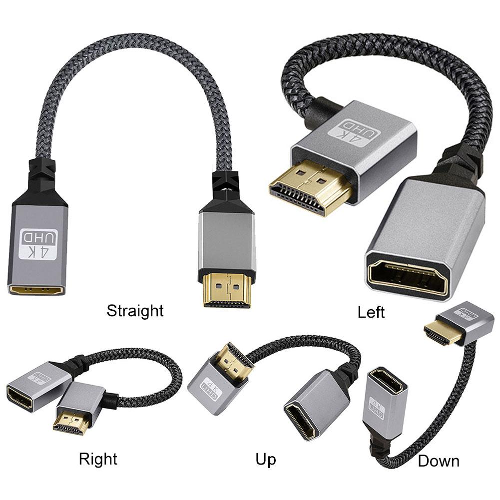 15CM Video Cord 4K 60Hz HDMI-Compatible Male To Female Cable Adapter Converter 18 Gbps Nylon Braid for HDTV PS4