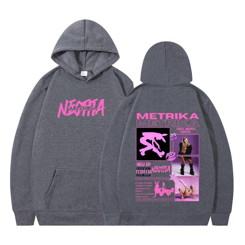 Singer Metrika Album Tour Hoodie Herren Damen Ästhetisch Trendy Pullover Langarm Freizeit Harajuku Trainingsanzug